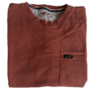 Wrangler Workwear Men's Short Sleeve Pocket T-Shirt Color Rust Size Small White